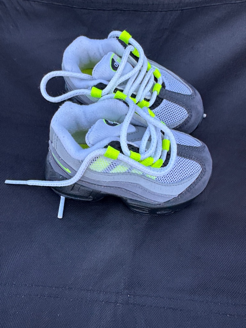 Nike Kids Grey and Neon Yellow Accent Sneakers